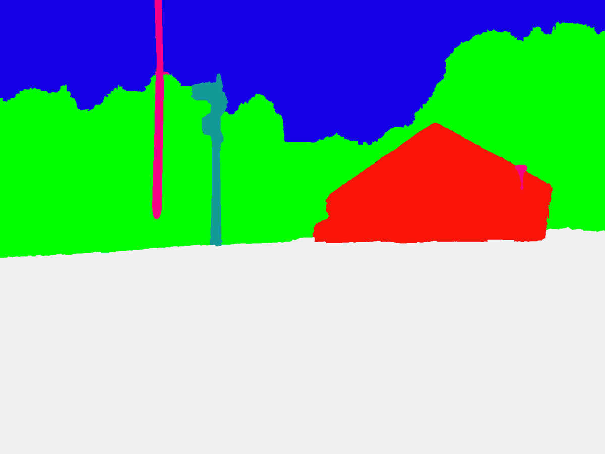 Semantic segmentation label map for RGB sample