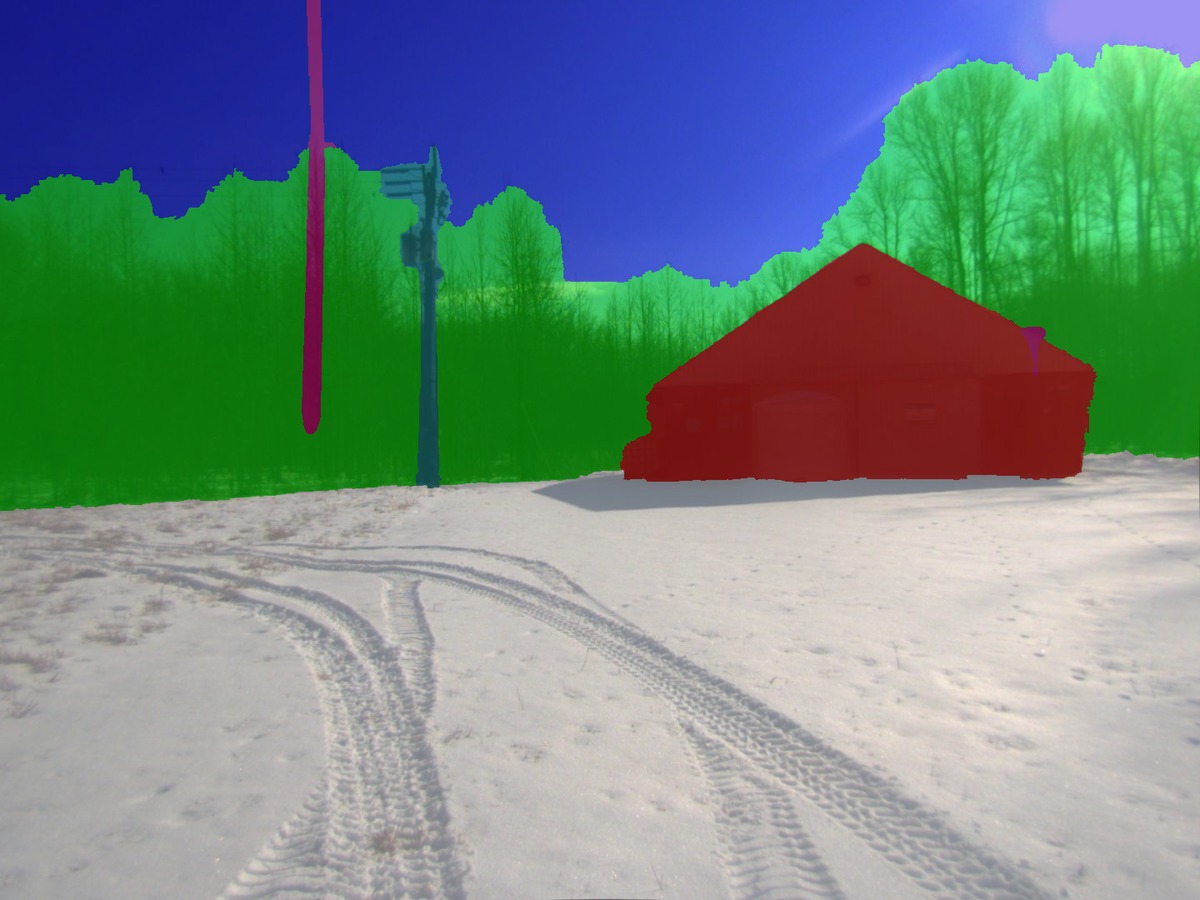 Semantic segmentation overlay on RGB sample