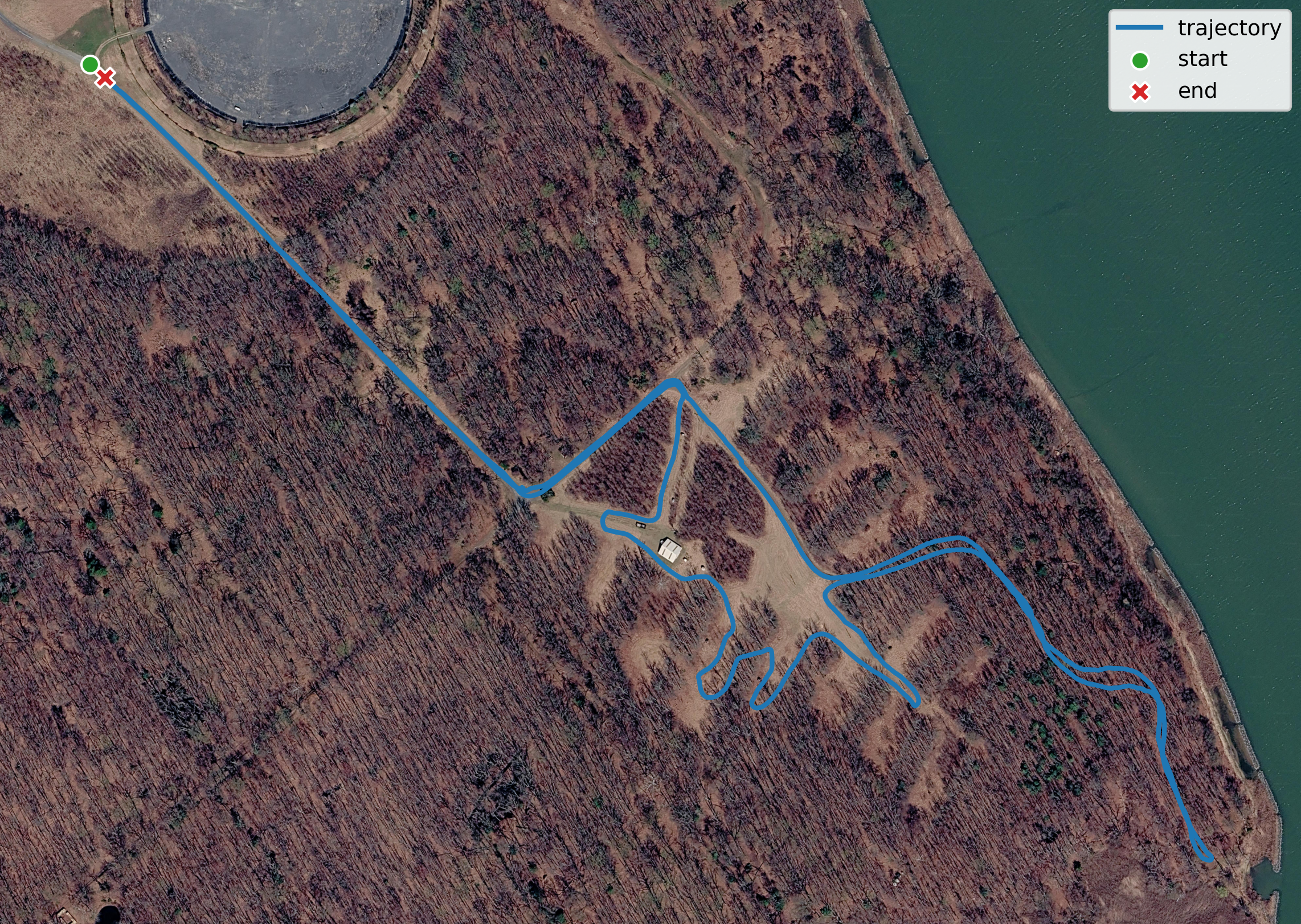 GPS trajectory map for tamu_full_stack_morning_run_2_2024-04-24-08-46-21.bag
